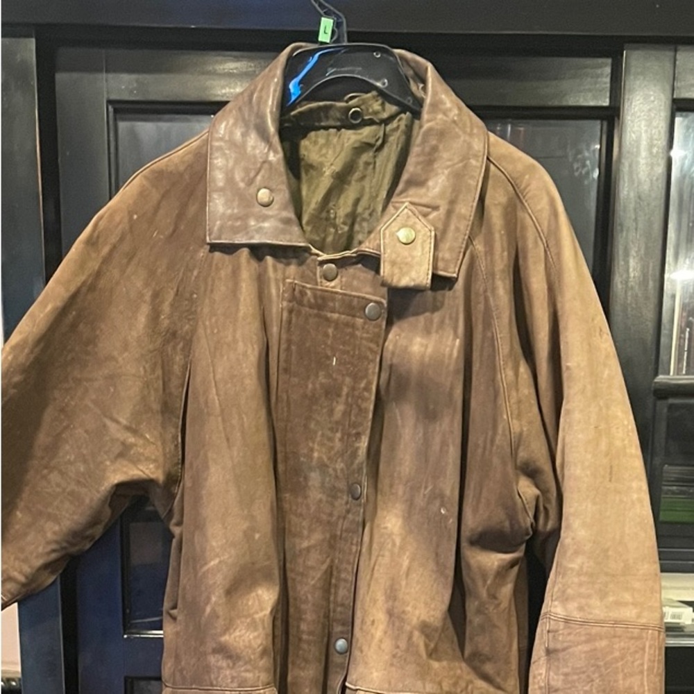 Custom made leather duster XL
